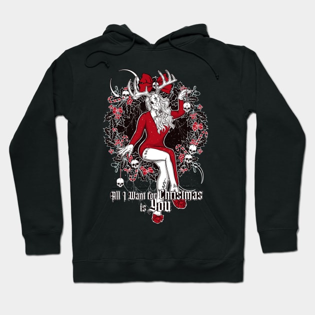 All I Want For Christmas is You - Xmas Baphomet, Evil Mariah Hoodie by SSINAMOON COVEN